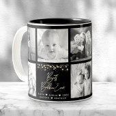 Gold Glitzer Best Bubbie Ever 8 Foto Collage Glam Zweifarbige Tasse