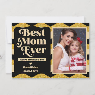 Gold Glitzer Beste Mama je Foto Muttertag Karte