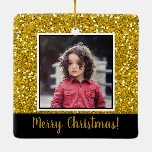 Gold Glitzer Beste Schwester Weihnachten Keramikornament (Rückseite)