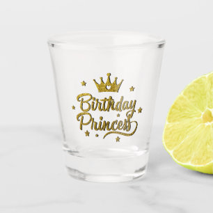 Gold Glitzer "Birthday Princess" Schnapsglas