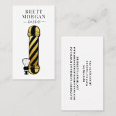 Gold Glitzer Black Barber Pole Barber Visitenkarte (Vorne/Hinten)