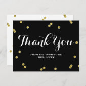 Gold Glitzer Black | Brautparty danke Ihnen Karten (Vorne/Hinten)