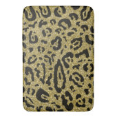 Gold Glitzer Black Cheetah Leopard Animal Print Badematte (Vorderseite Vertikal)