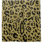Gold Glitzer Black Cheetah Leopard Animal Print Duschvorhang (Vorderseite)