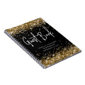 Gold Glitzer Black Glam Wedding Gästebuch Notizblock (Rechte Seite)