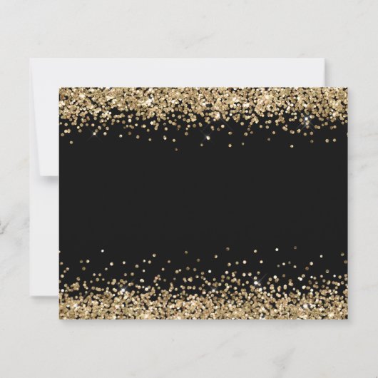 Gold Glitzer Black Happy Holidays Card (Rückseite)