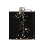 Gold Glitzer Black Happy New Year 2021 Flask Flachmann (Rückseite)