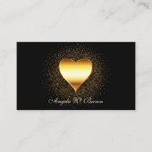 Gold Glitzer Black Heart Visitenkarte (Vorderseite)