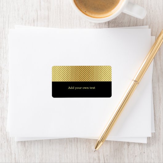Gold Glitzer Black Label Aufkleber Adressaufkleber (Insitu)