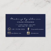 Gold Glitzer Black Makeup Lash Blue Navy Spark Visitenkarte (Rückseite)
