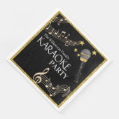 Gold Glitzer Black Microphone Music Karaoke Party Serviette (Ecke)