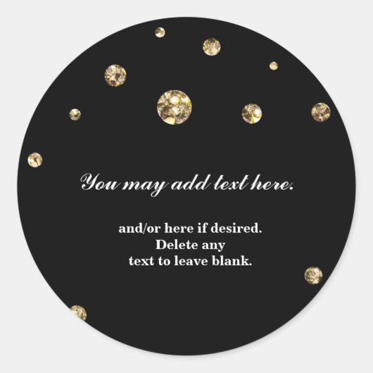 Gold Glitzer Black Modern Wedding Bridal Sticker (Vorderseite)