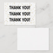 Gold Glitzer Black New Year's Eve Danke Mitteilungskarte (Vorne/Hinten)