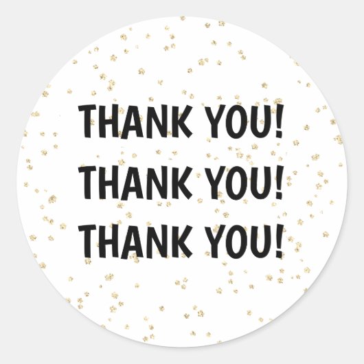 Gold Glitzer Black New Year's Eve Runder Aufkleber (Vorderseite)