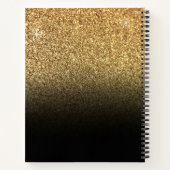 Gold Glitzer Black Ombre 16 . Geburtstag Guestbook Notizblock (Rückseite)