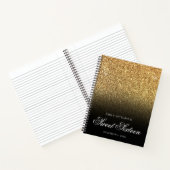 Gold Glitzer Black Ombre 16 . Geburtstag Guestbook Notizblock (Innenseite)