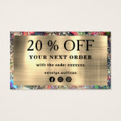 Gold Glitzer Black Opal Discount Card (Rückseite)