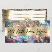 Gold Glitzer Black Opal Geschenkgutschein (Vorne/Hinten)