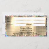 Gold Glitzer Black Opal Geschenkgutschein (Rückseite)