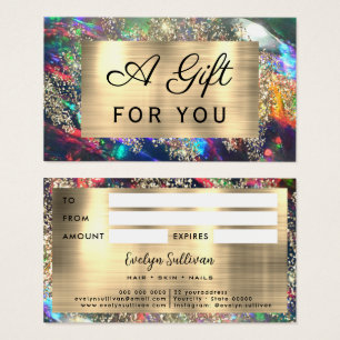 Gold Glitzer Black-Opal-Geschenkkarte