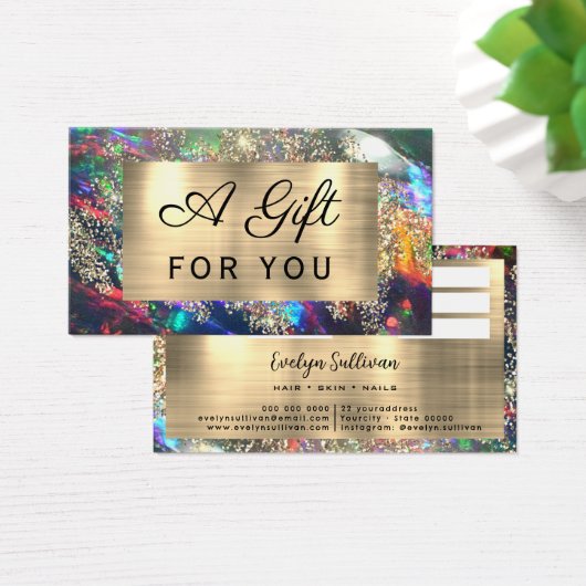 Gold Glitzer Black-Opal-Geschenkkarte (Schreibtisch)