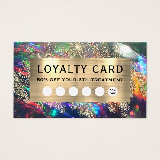 Gold Glitzer Black Opal Treuekarte (Vorderseite)