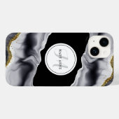 Gold Glitzer Black Personalize Case-Mate iPhone Hülle (Rückseite (Horizontal))