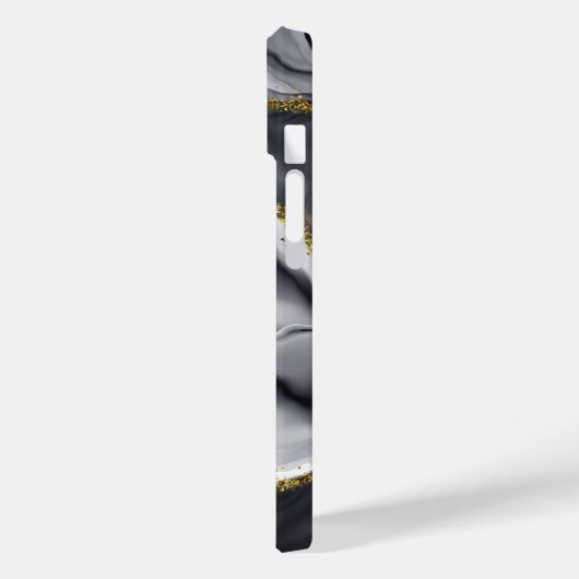 Gold Glitzer Black Personalize Case-Mate iPhone Hülle (Rückseite / Links)