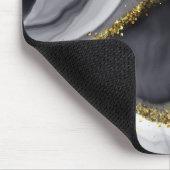 Gold Glitzer Black Personalize Mousepad (Ecke)