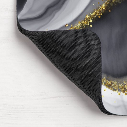 Gold Glitzer Black Personalize Mousepad (Ecke)