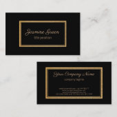 Gold Glitzer Black Rectangle Visitenkarte (Vorne/Hinten)