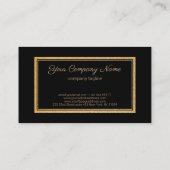 Gold Glitzer Black Rectangle Visitenkarte (Rückseite)