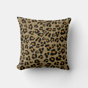*~* Gold Glitzer Black Spot Leopard Tiermuster Kissen