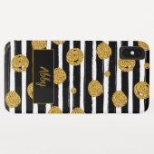 Gold Glitzer Black Stripes Case-Mate iPhone Hülle (Rückseite (Horizontal))
