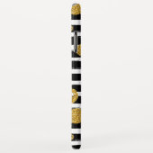 Gold Glitzer Black Stripes Case-Mate iPhone Hülle (Hinten/Rechts)