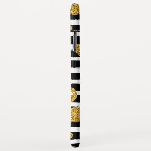Gold Glitzer Black Stripes Case-Mate iPhone Hülle (Hinten/Rechts)