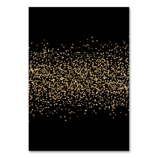Gold Glitzer Black Two Name Platzkarten Tischnummer (Rückseite)