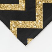 Gold Glitzer Black Zickzack Zigzag Muster Monogram Fleecedecke (Ecke)