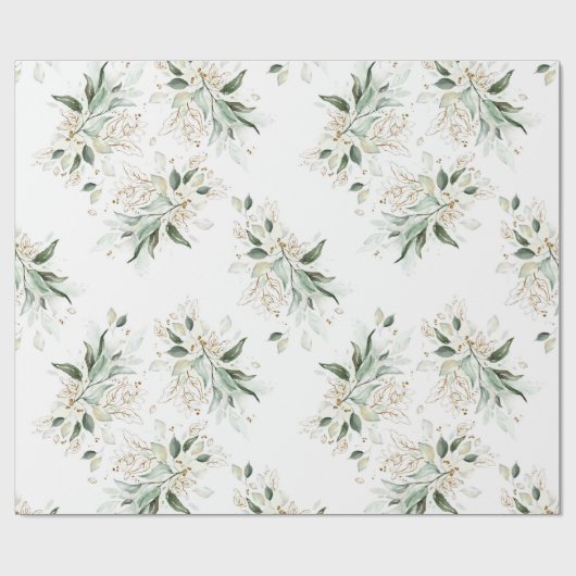 Gold Glitzer Blätter Grüne Weinroute Mendrisiotto Geschenkpapier (Flach)