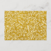 Gold Glitzer Blätter Muster Hochzeitskarte Begleitkarte (Rückseite)