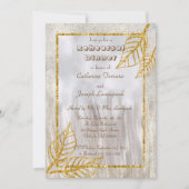 Gold & Glitzer Blätter Probe Dinner Einladung (Vorderseite)