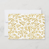 Gold Glitzer Blätter Zweig moderne Hochzeit RSVP Karte (Rückseite)