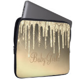 Gold Glitzer Bling Girl Name Sparkle Glam Chic Laptopschutzhülle (Vorne Rechts)