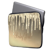 Gold Glitzer Bling Girl Name Sparkle Glam Chic Laptopschutzhülle (Vorderseite Links)