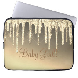 Gold Glitzer Bling Girl Name Sparkle Glam Chic Laptopschutzhülle