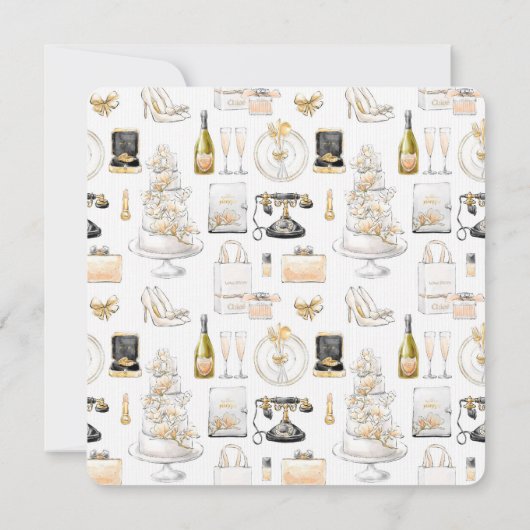 Gold Glitzer Blonde Bride Brautparty Einladung (Rückseite)