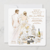 Gold Glitzer Blonde Bride Brautparty Einladung (Vorderseite)