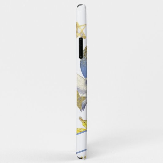 *~* Gold Glitzer Blue Moon Stars Burg Case-Mate iPhone Hülle (Hinten/Rechts)