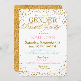 Gold Glitzer Blue Pink Yellow Sprinkle Baby Dusche Einladung