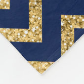 Gold Glitzer Blue Zickzack Zigzag Muster Monogram Fleecedecke (Ecke)